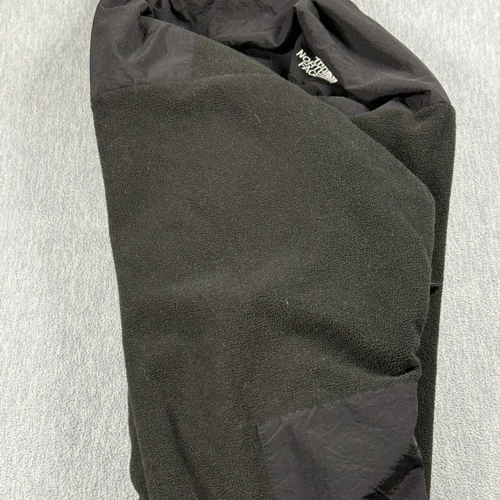 The North Face Fleece Jacket Mens XL Black Denali Full Zip Nylon Overlay Outdoor